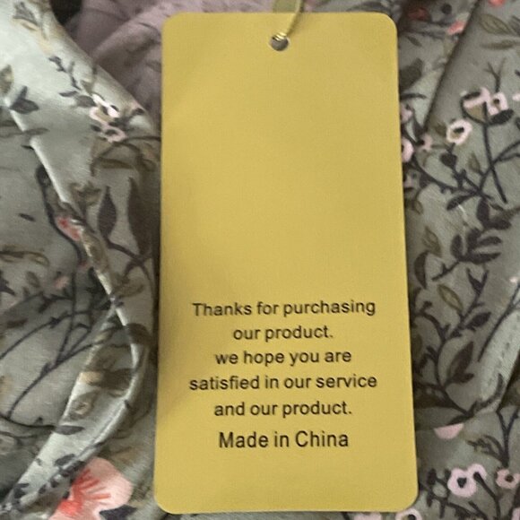 Anydeer Womens Casual Daisy Print Tunic Top Pleated Sz XL Green NWT V Neck - Picture 11 of 12